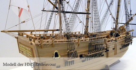 Modell der Endeavour, klassische Yacht